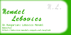 mendel lebovics business card